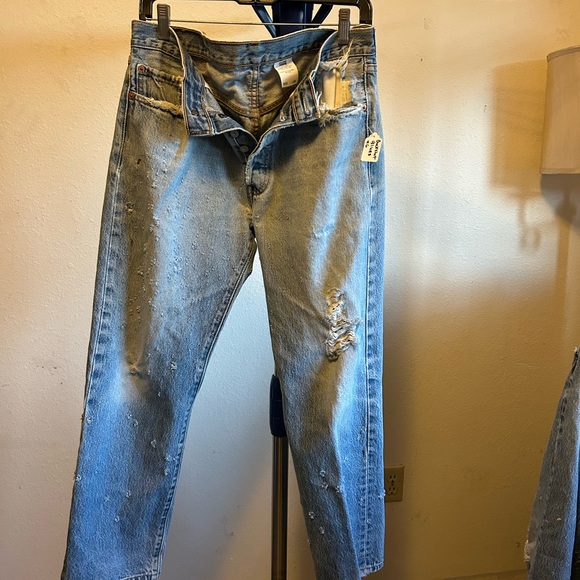 Embellished by RDG "Buckshot Blues"   sizes 32 thru 38 waist the inseam is 32 - Picture 9 of 14